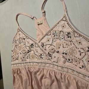 HOLLISTER Embellished Light Pink Sleeveless Top